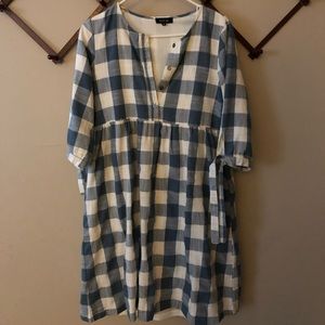 Roolee gingham dress size medium -brand new!